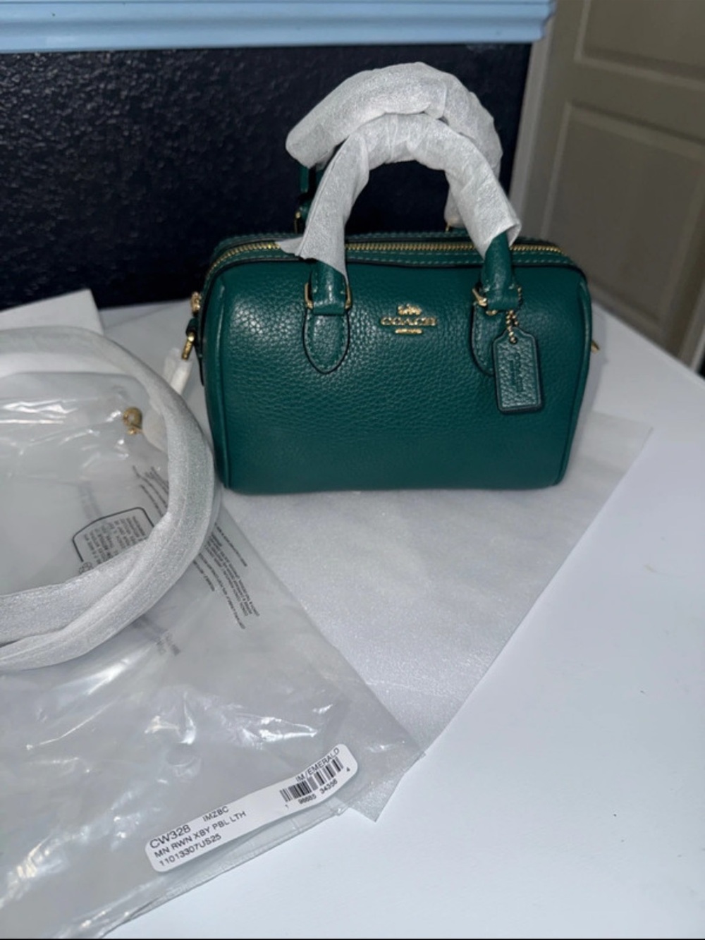 NEW Coach Mini Rowan Emerald Green